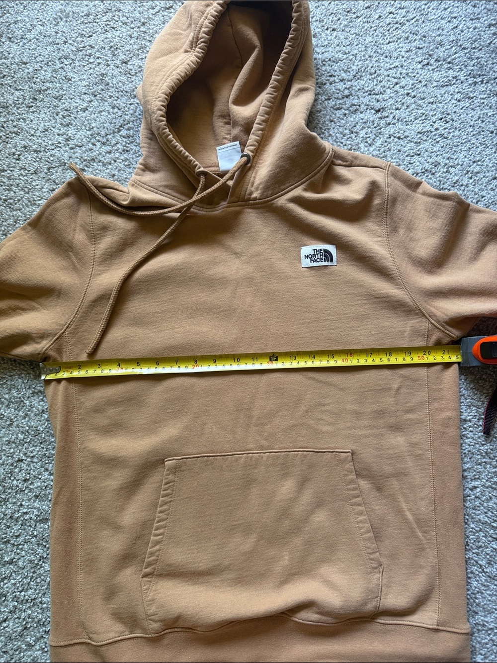 The North Face Men's Tan Pullover Hoodie Heritage Patch Size L - Picture 9 of 10